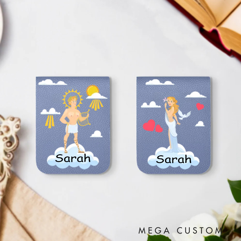 Personalized Multicolor Greek Mythology Gods Magnetic Bookmark Clip with Name Birthday Gift for Christian Book Lovers 