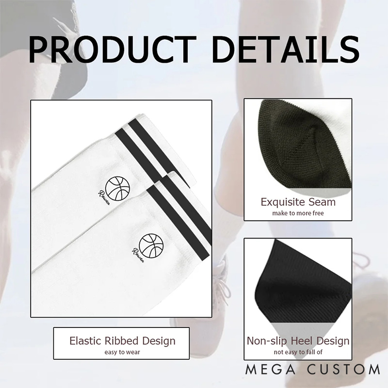 Personalized Basketball Socks with Custom Name for Basketball Lovers Players