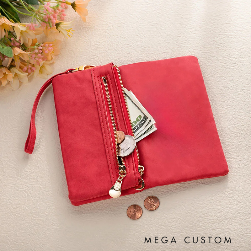 Personalized Cross Bible Verse Wristlet Tri-fold Leather Wallet with Name and Card Slots Birthday Baptism Gift for Christians Women