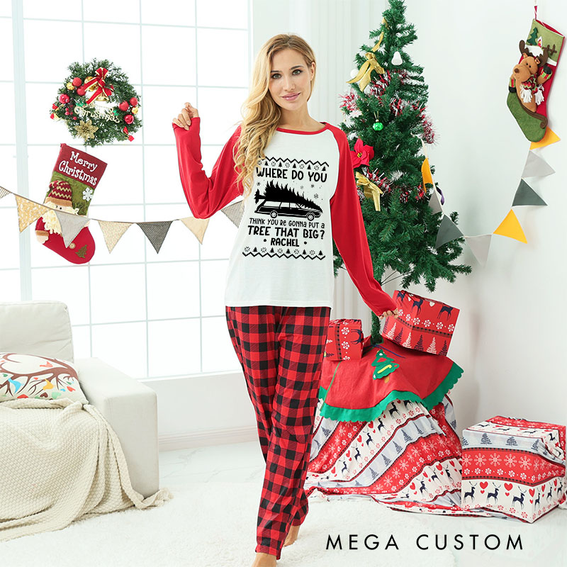 Personalized Couple Bend Over and I'll Show You Xmas Matching Pajamas Christmas Matching Pjs for Husband Wife Boyfriend Girlfriend