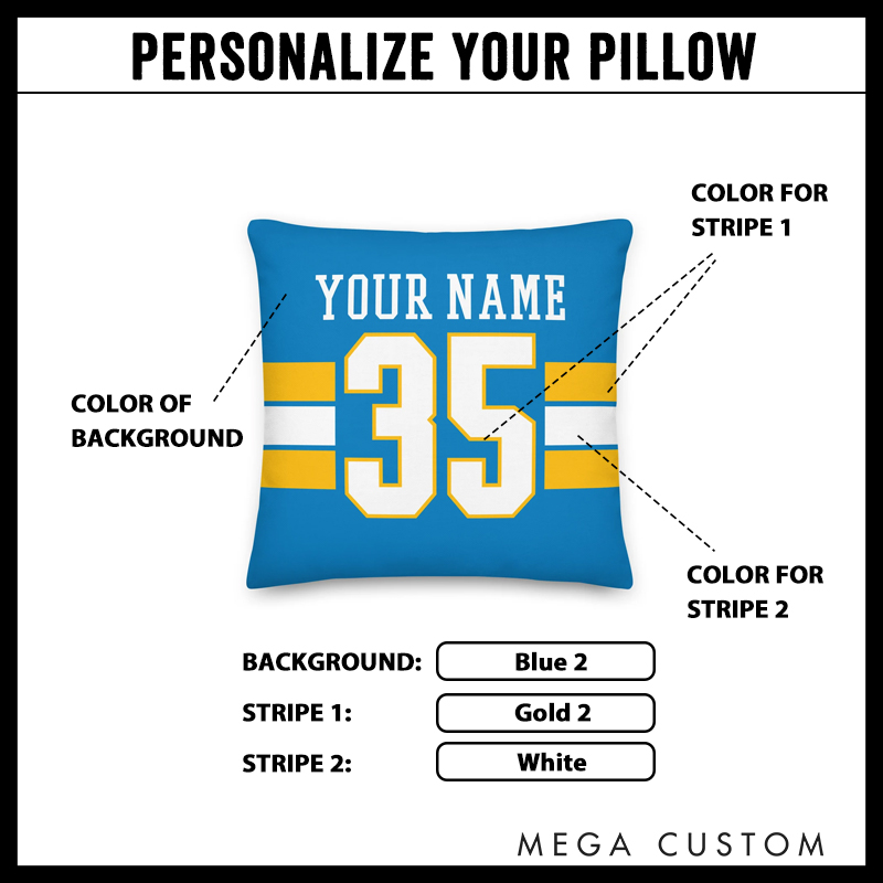 Personalized American Football and Rugby Throw Pillow with Custom Name and Number for Fans Gift