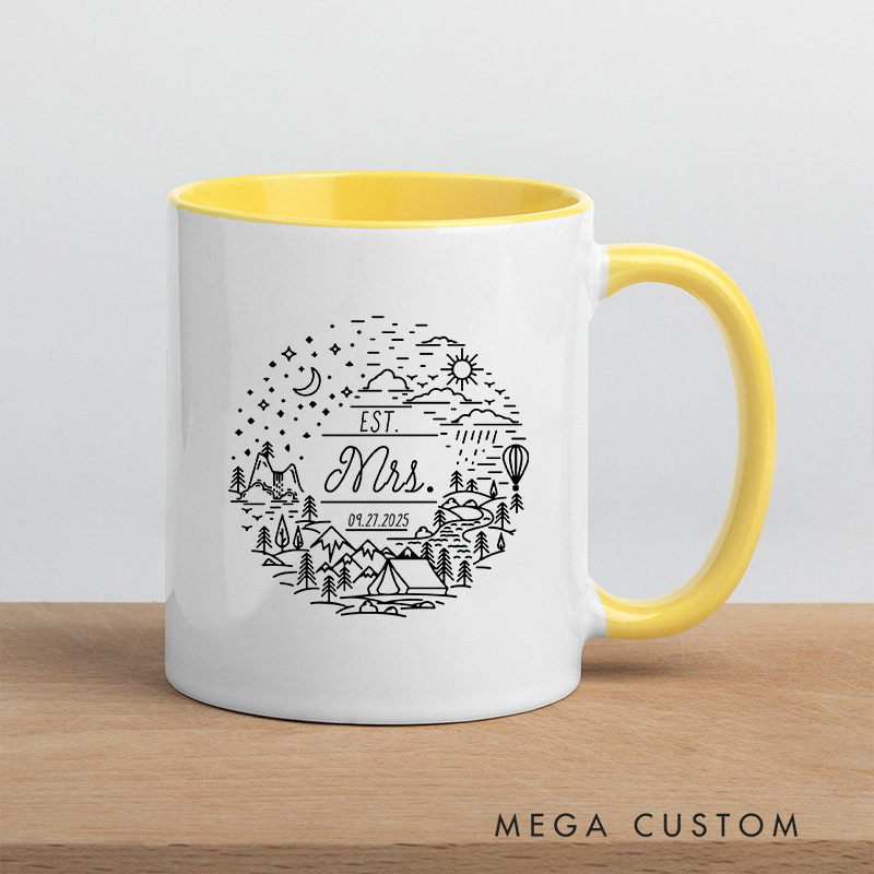 Personalized Adventure Mr & Mrs Mug Wedding Coffee Cup for Her Him Ceramic Mug for Couple Newlyweds