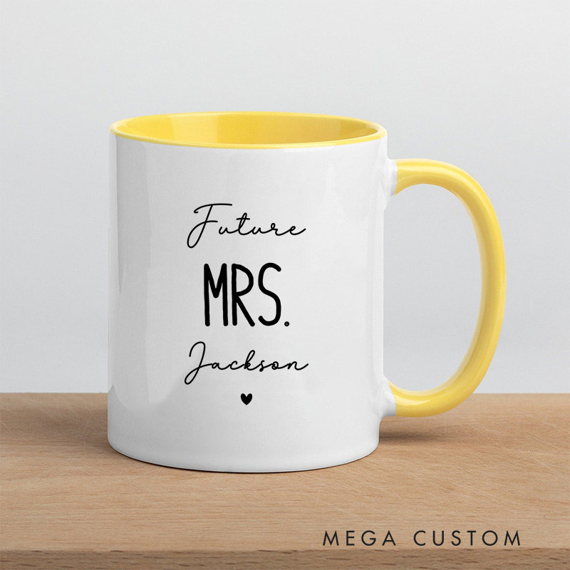 Personalized Lucky Mr. & Future Mrs.  Mug Groom Bride Ceramic Coffee Cup for Newlyweds Wedding Couple Mug for Her Him