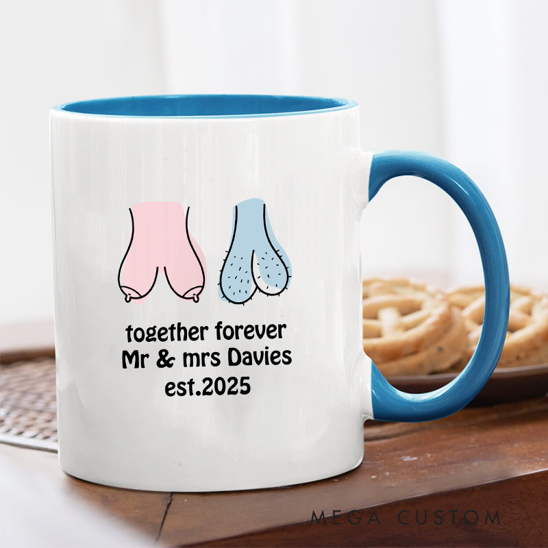 Personalized Funny Couple Mug Together Forever Gift for Her Him Newlywed Present Wedding Gift for Bride Groom Humour Gift for Wife Husband