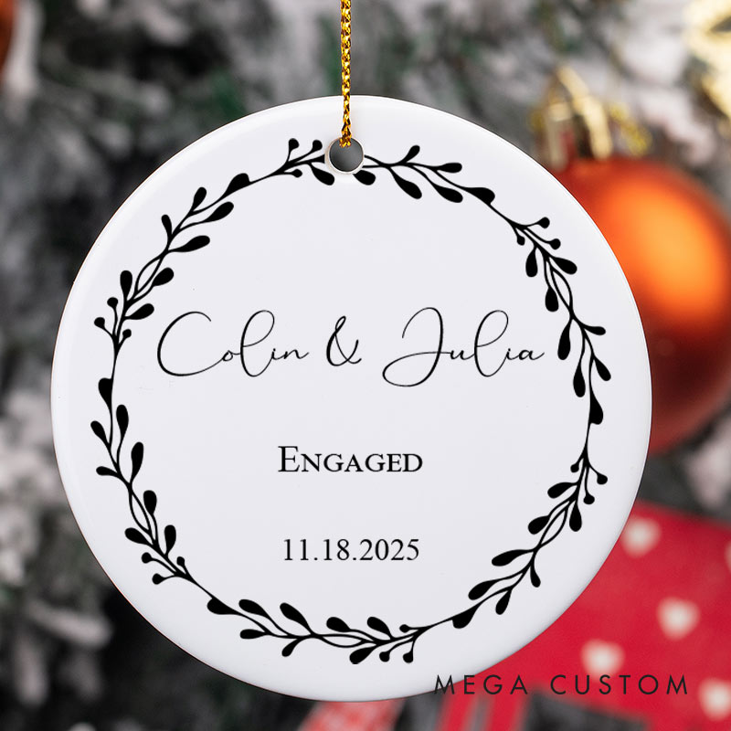 Personalized Couple Engaged Christmas Ornament Couple Engagement Christmas Ornament for Him Her Xmas Decor Ornament