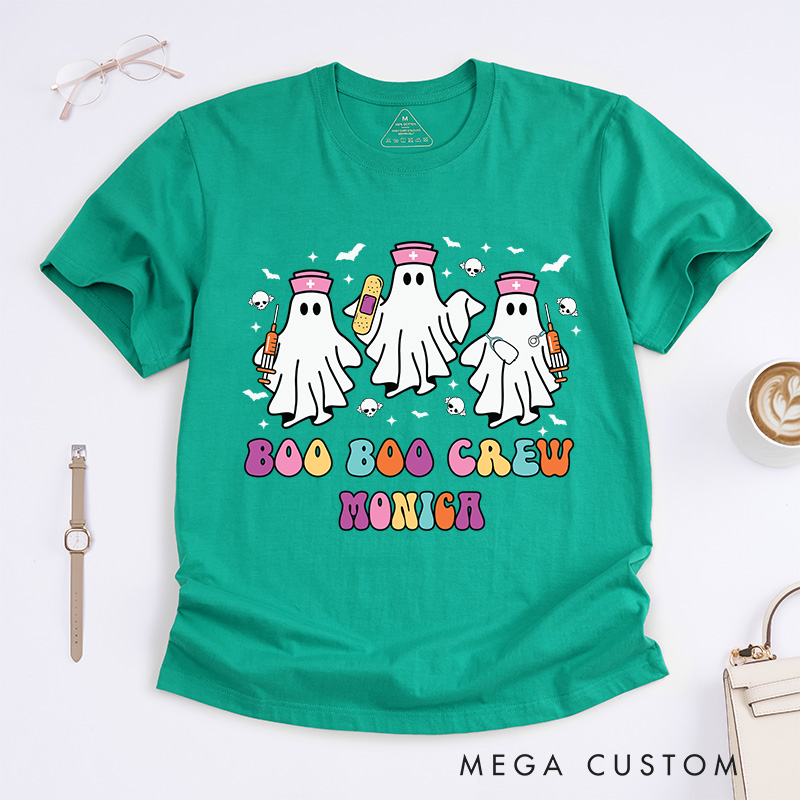 Personalized Nurse T-Shirts Boo Boo Crew Halloween Fashion Design T-Shirts Nurse Halloween Gifts