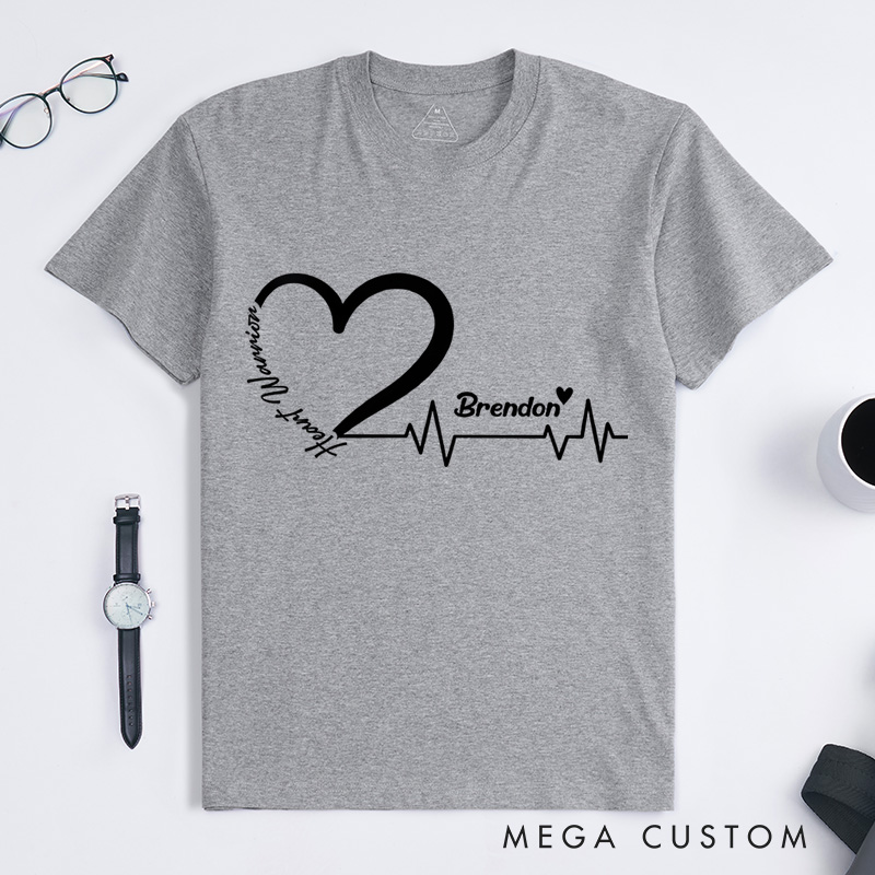 Personalized Heart Warrior Awareness Cardiology Heart Disease Month Awareness T-Shirt