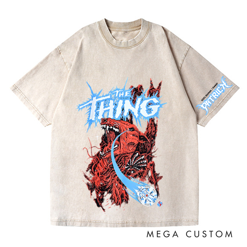 Personalized 100% Human Horror Halloween Washed T-Shirts for Movie TV Show Lovers