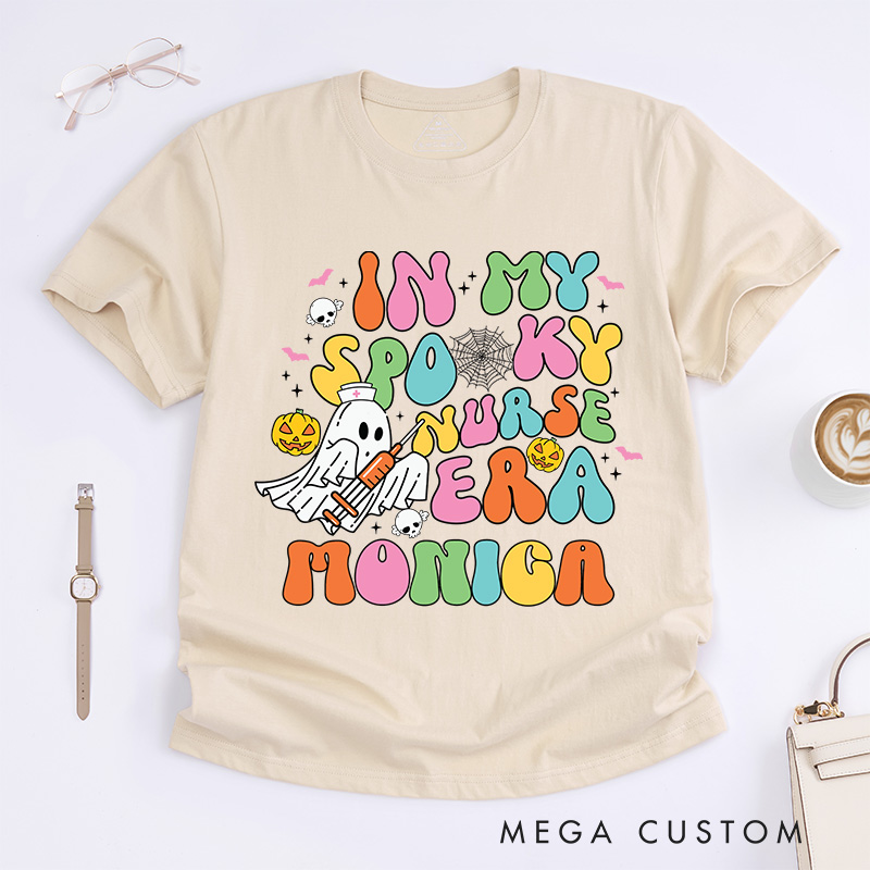 Personalized Nurse T-Shirts In My Spooky Nurse Era Fashion Design T-Shirts Nurse Halloween Gifts
