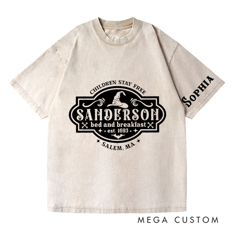 Personalized Vintage Bed and Breakfast Washed T-Shirts Horror Movie Tshirt Witch Horror Movie Shirt