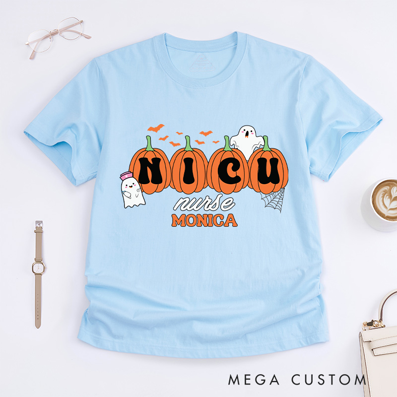 Personalized Nurse T-Shirts NICU Nurse Design Fashion Design T-Shirts Nurse Halloween Gifts