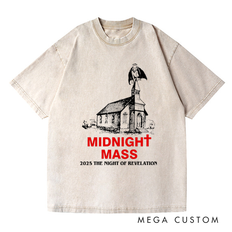 Personalized Midnight Mass Horror Movie Washed T-Shirts Scary Movie Tshirt Retro Movie Shirt Halloween