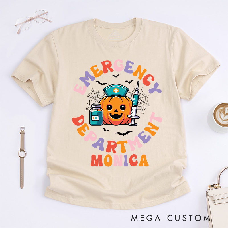 Personalized Nurse T-Shirts Emergency Department Fashion Design T-Shirts Nurse Halloween Gifts