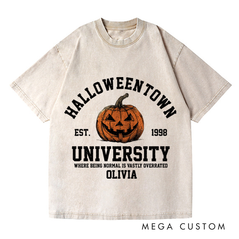 Personalized Retro Halloweentown Est 1998 Horror Movie Washed T-Shirts Horror Spooky Movies Tshirt Film Fan Shirt Halloween