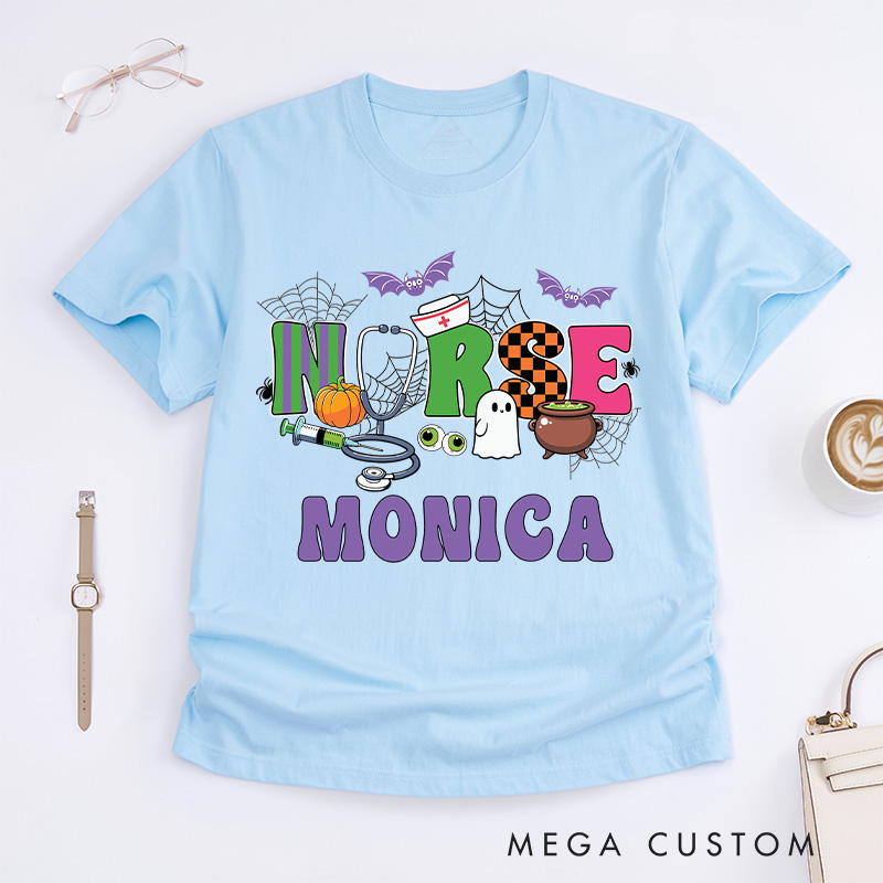 Personalized Nurse T-Shirts Halloween Nurse Design T-Shirts Nurse Halloween Gifts