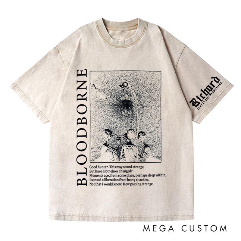 Personalized Good Hunter Gothic Game Washed T-Shirts Video Game Tshirt Nightmare Hunter Shirt Halloween