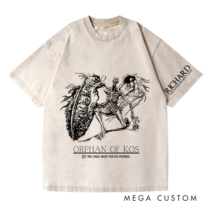 Personalized Orphan of Kos Gothic Game Washed T-Shirts Video Game Tshirt Nightmare Hunter Shirt Halloween