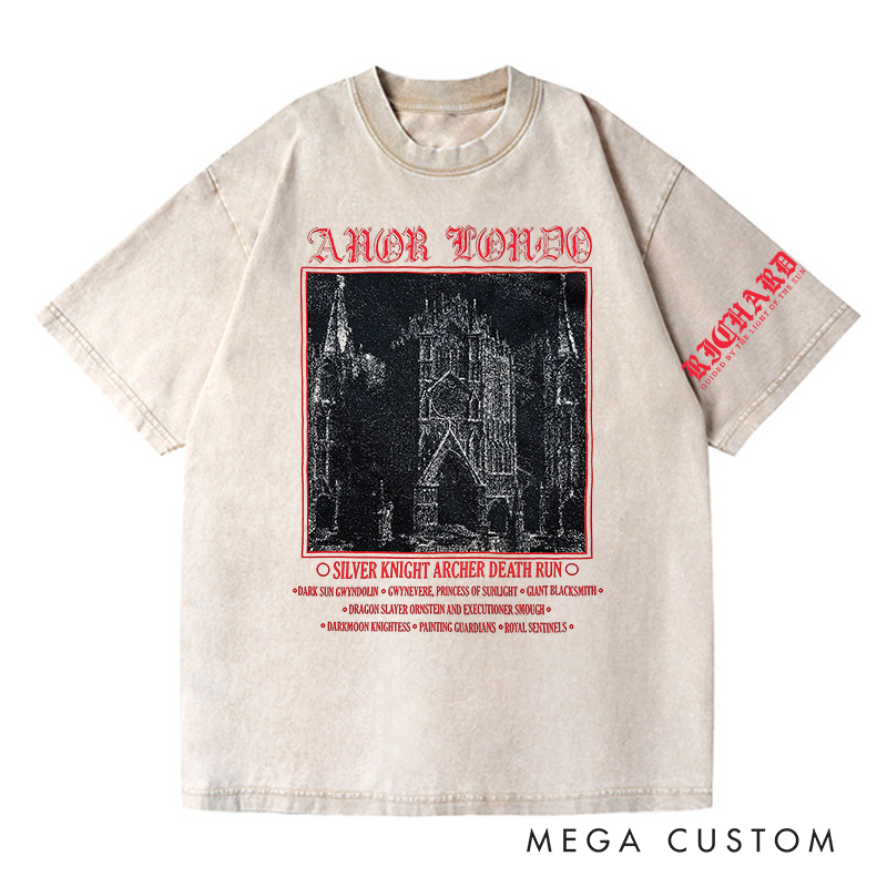 Personalized Anor Londo Gothic Game Washed T-Shirts Video Game Tshirt Undead Shirt Halloween