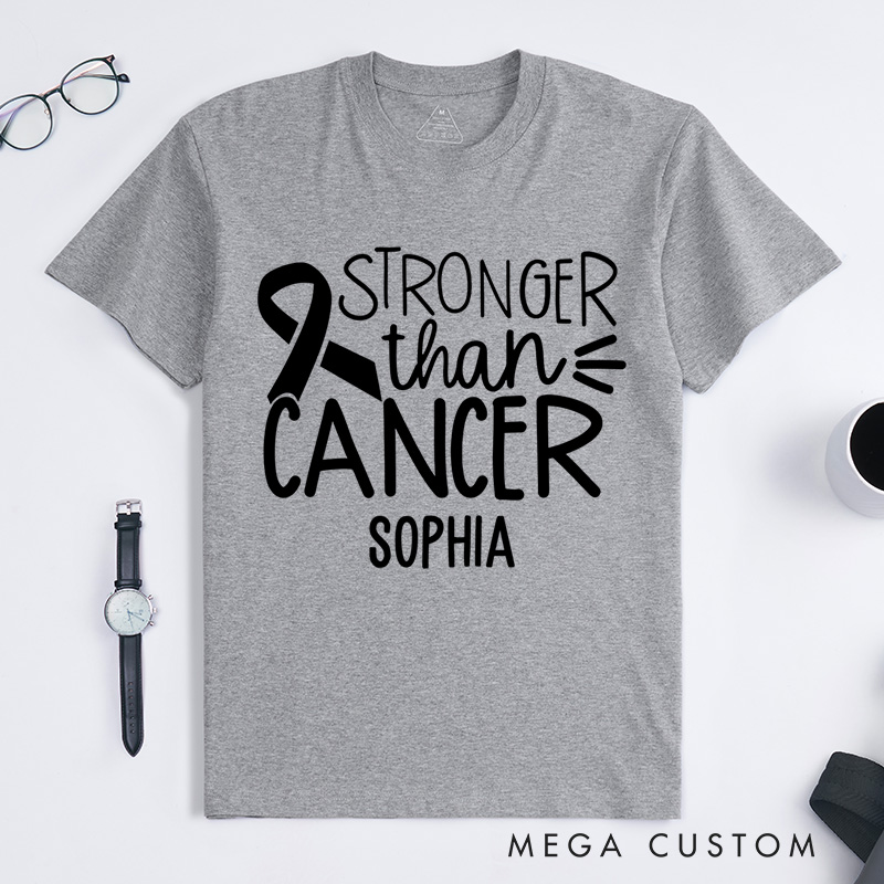 Personalized Stronger Than Cancer Awareness Inspirational Design T-shirt Motivational Gift