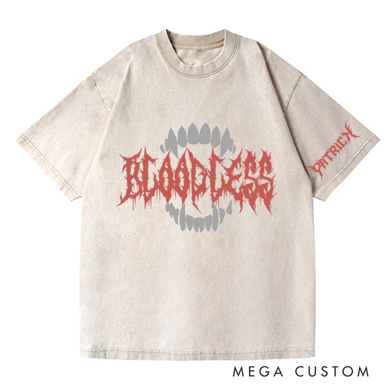 Personalized Bloodless Game Washed T-Shirts Vampire Video Game Tshirt Fantasy Game Shirt