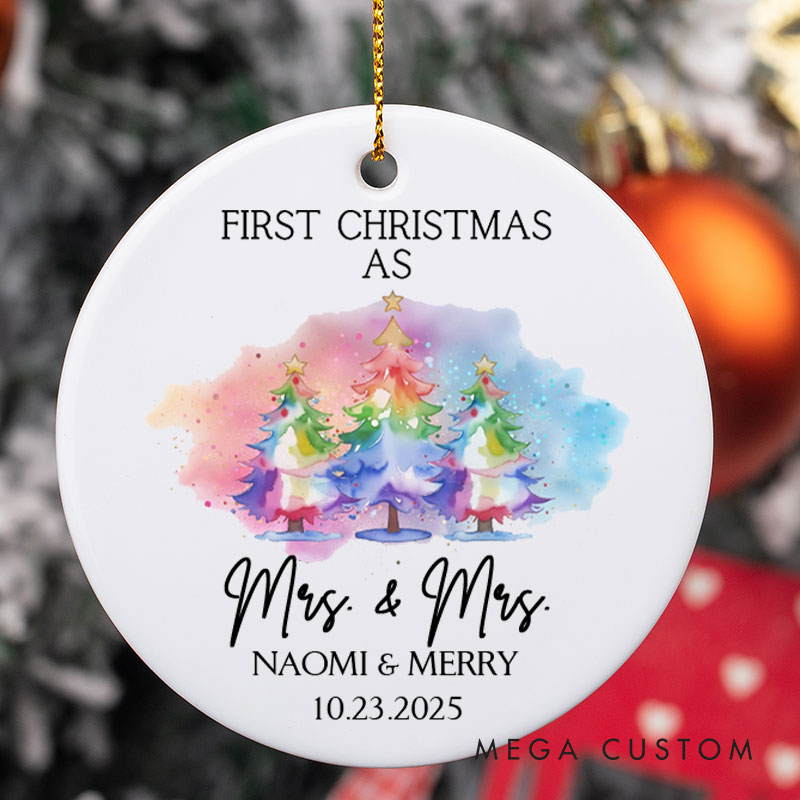 Personalized First Christmas as Mrs and Mrs Ornament LGBTQ Lesbian Christmas Ornament Xmas Ornament for LGBTQA+ Lesbian