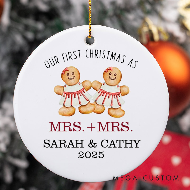 Personalized Our First Christmas as Mrs and Mrs Ornament Lesbian Married Christmas Ornament LGBTQ Ornament for Her
