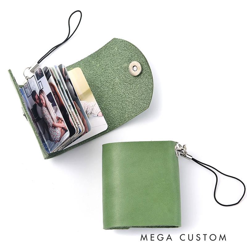 Personalized Mini Photo Keychain Small Custom Leather Memory Photo Mini Cute Picture Keychain for Family Boyfriend Girlfriend Couple Friends