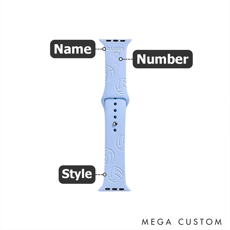 Personalized American Football Watch Band with Custom Name and Number for Sports Lovers