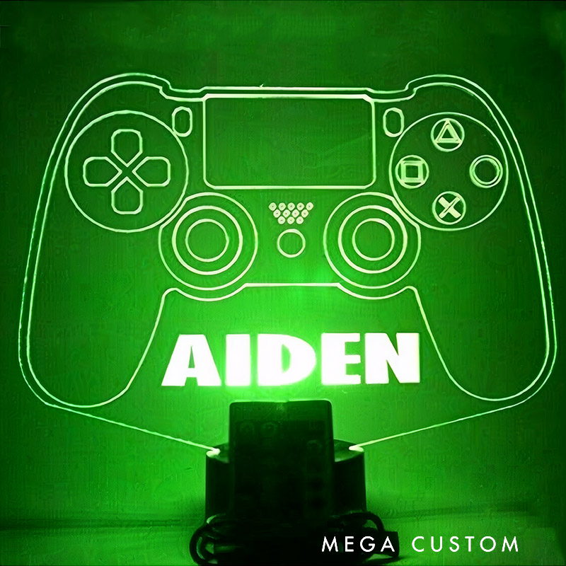 Personalized Gaming Room Night Light Up Table Lamp LED with Remote 7 Colors Perfect Gift for Son Boyfriend Husband for Birthday Holiday