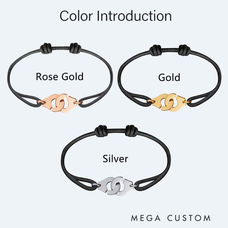 Personalized Handcuff Shape Bracelet Valentine's Day Gift for Police Officers