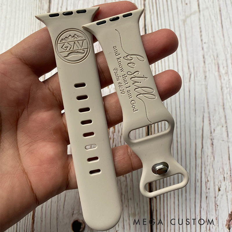 Personalized Christian Collection Silicone Watch Band with Bible Verses for Apple Watch Religious Messages Watch Band Christian Gift