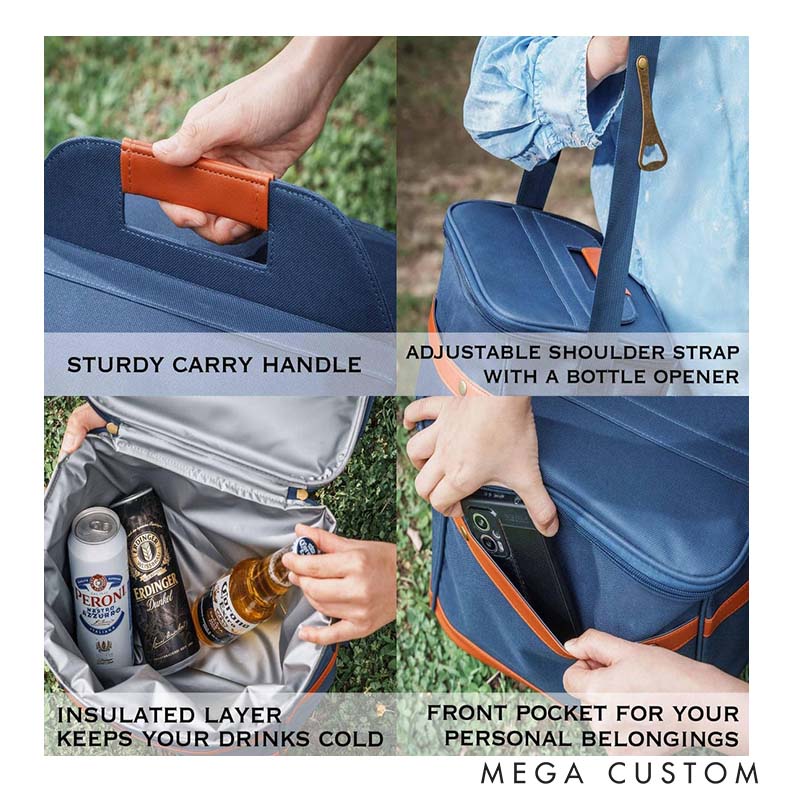 Personalized Groomsman Can Cooler Bag Embroidered Groom Bachelor Party Favors Bag Men's Beer Cooler Bag for Wedding Party