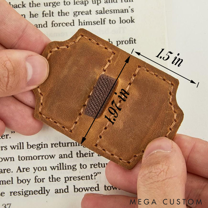 Personalized Engraved Book Clip with Name or Initial Custom Leather Book Clips Magnetic Bookmark for Book Lovers Reader Gift Book Mark with Pen Holder
