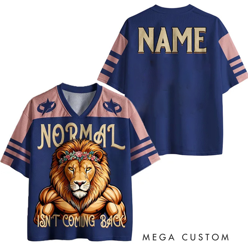 Personalized Fitness Floral Lion Jersey Athletic Shirt Workout Jersey Weightlifting Outfit Gym Shirt Gift for Sports Lovers