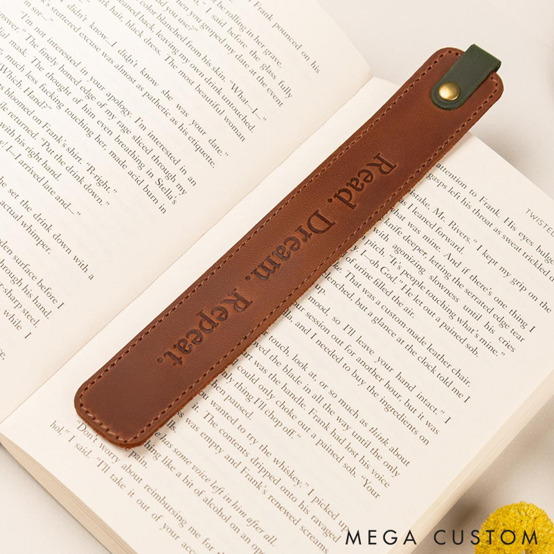 Personalized  Leather Bookmark Gifts for Readers Gift for Book Lover Custom Initials Leather Bookmark Handmade Gifts