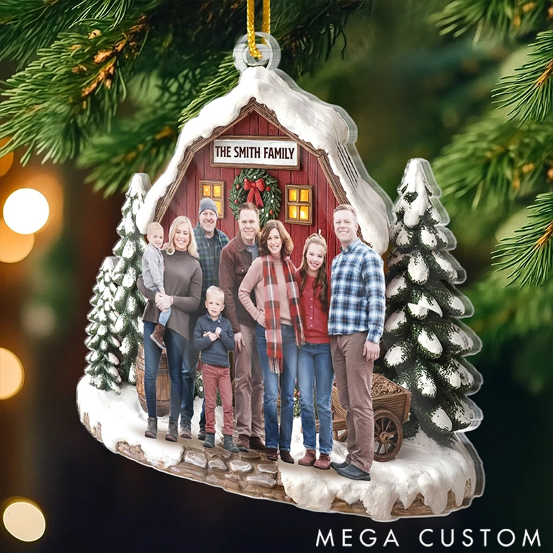 Personalized Christmas Ornament Gifts for Mom Dad Custom Photo Acrylic Ornament