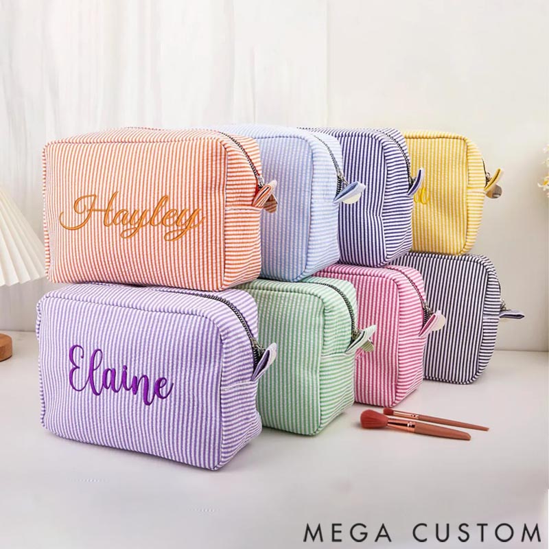 Personalized Monogrammed Toiletry Bag Makeup Bag Custom Travel Makeup Bag Large Capacity Storage Bag for Her