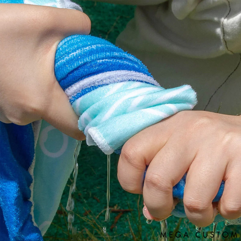 Personalized Underwater World Oversized Quick Dry Turtle Beach Towel with Name Summer Travel Essential Gift for Friend Family