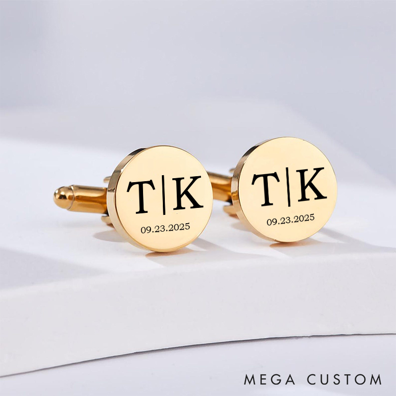 Personalized Initials Cufflink Gift for Groom Club Custom Groomsmen Wedding Cufflinks Groomsman Proposal Gift Bachelor Part Favors Cufflinks