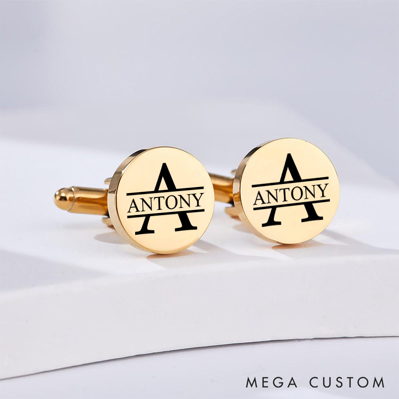 Personalized Engraved Groomsmen Cufflinks Custom Monogrammed Wedding Party Cufflinks Groomsmen Proposal Cufflink for Men Best Man Gift