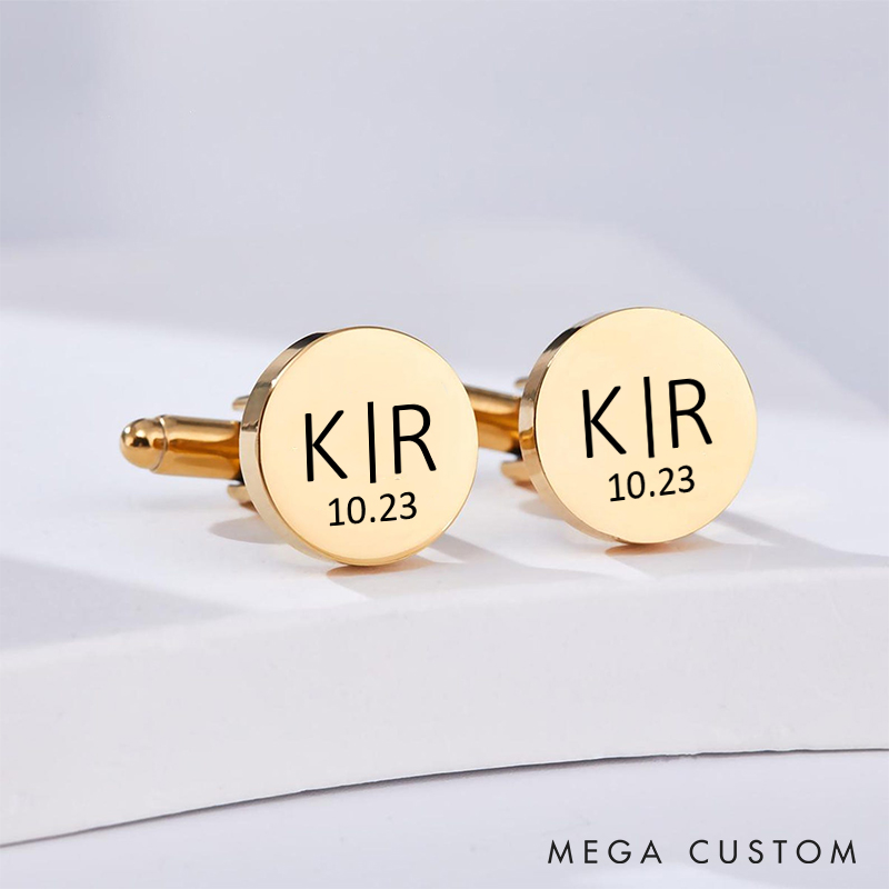 Personalized Groomsman Cufflinks Custom Wedding Party Accessories Gifts for Groom Groomsmen Engraved Cufflinks Best Man Bachelor Gift