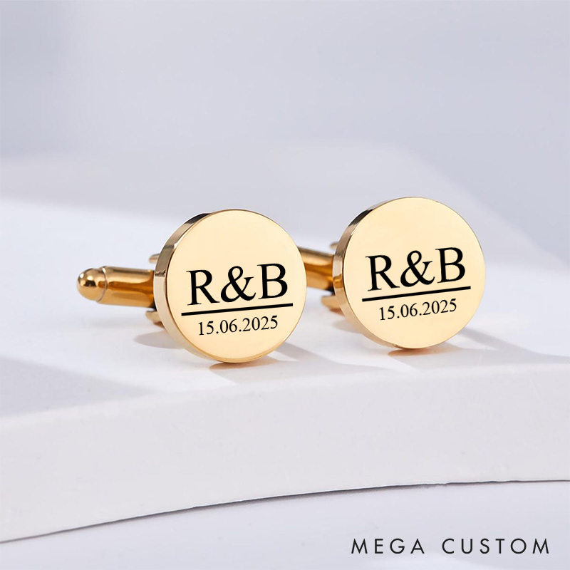 Personalized Groom Cufflinks Custom Wedding Party Cufflinks for Groom Engraved Cufflinks for Men Best Man Bachelor Gift