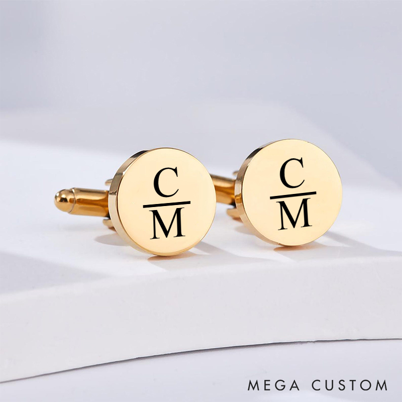 Personalized Men's Minimalist Cufflinks Custom Engraved Initial Cufflinks Wedding Party Gift Cufflinks Groomsmen Proposal Gift Cufflink