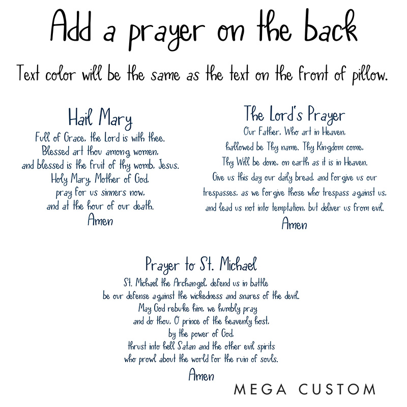 Personalized Saint Prayer Pillow Prayer Home Decor Catholic Gift Religious Gift for Kids