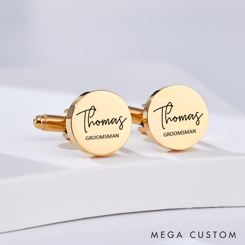 Personalized Engraved Cufflinks Custom Bachelor Party Gifts for Him Groomsmen Groom Gift Cufflinks Best Man Proposal Cufflinks