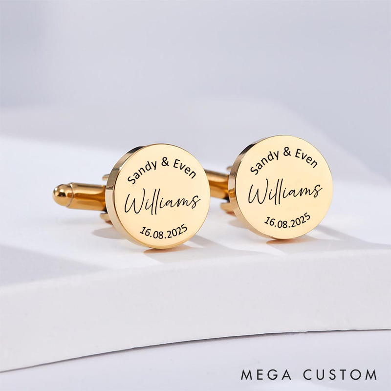 Personalized Wedding Date Cufflinks Groom Wedding Cufflinks Bachelor Favors Cufflink for Husband Groom Proposal Gift Cufflinks