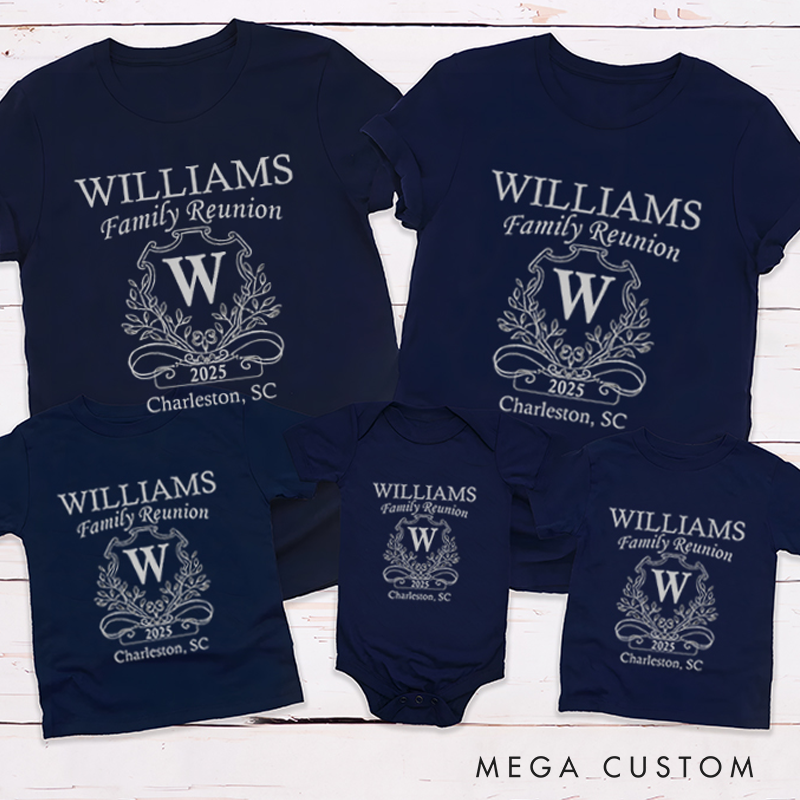 Personalized Family Reunion Shirts with Matching Names and Monograms Family Matching Outfit