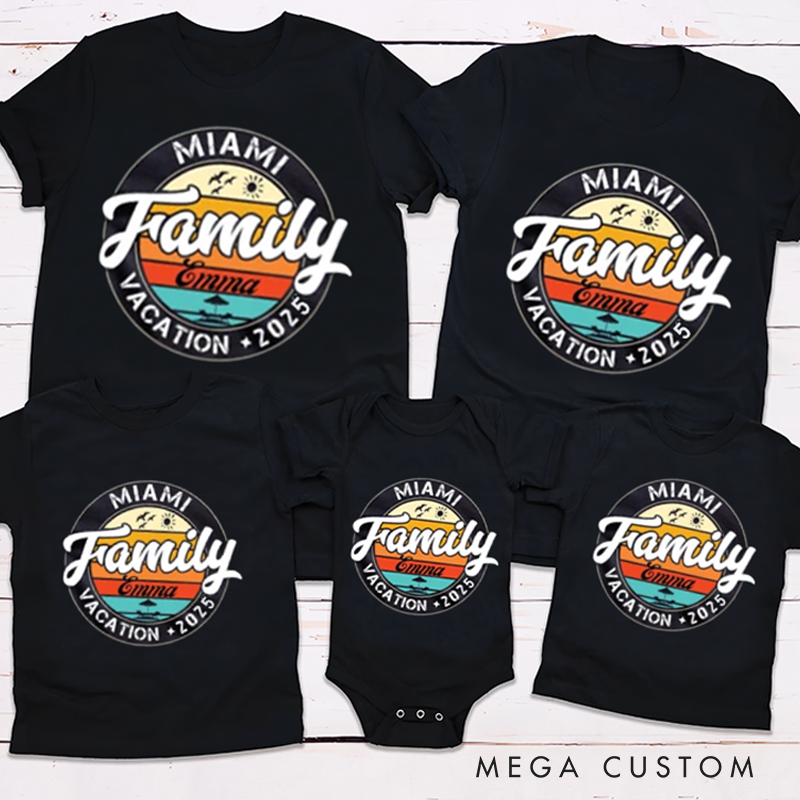 Personalized Family Vacation Custom Tee Family Trip Outfit for Summer Adventures Family Matching Outfit