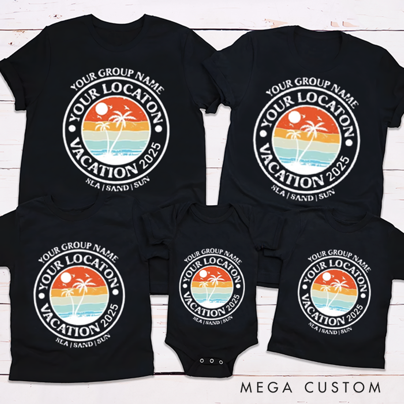 Personalized Custom Summer Vacation Shirts for the Whole Family Matching Outfit