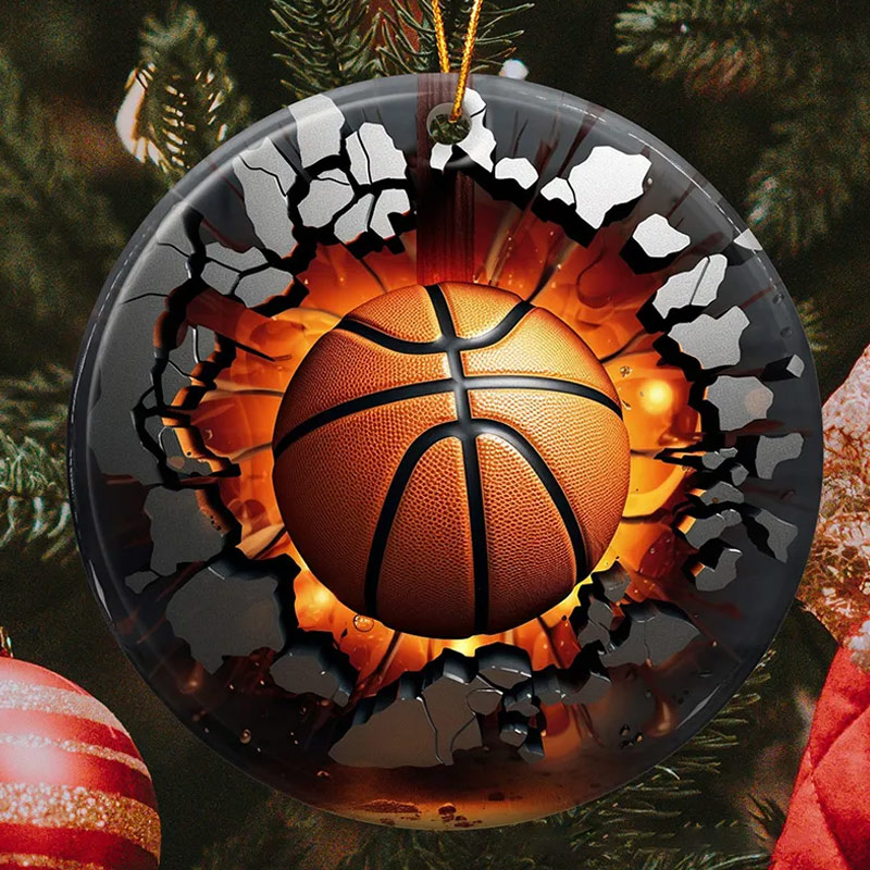 Personalized Sports Christmas Ornaments with Baseball Soccer and Basketball Designs Perfect Holiday Decor for Sports Fans
